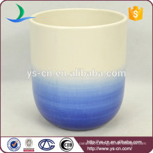 big blue cylinder carved ceramic decoration vase for flower